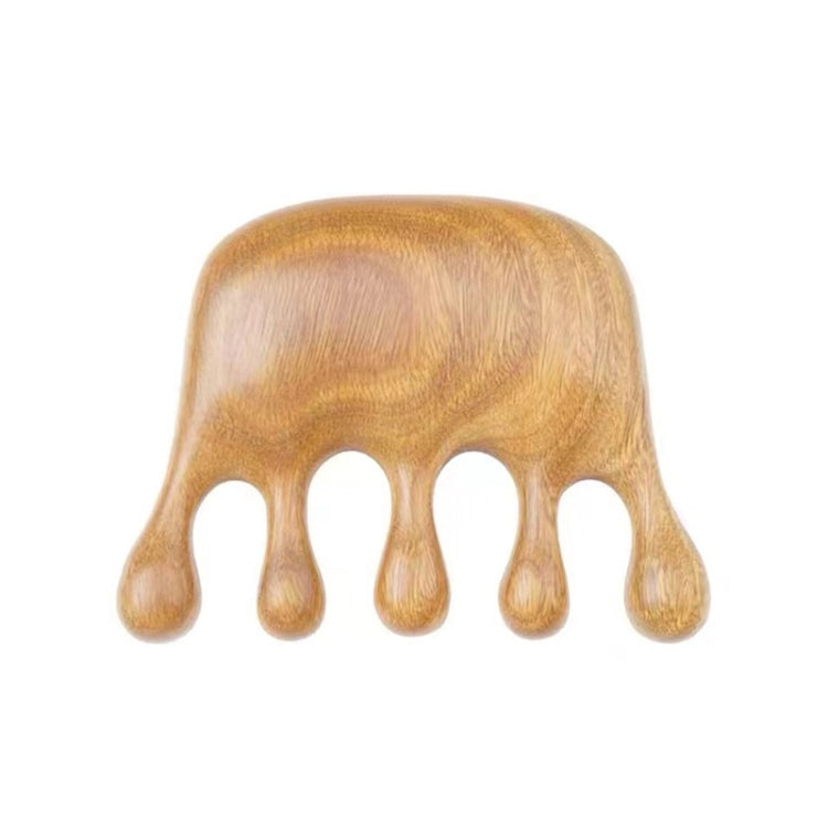 Wooden elephant-shaped massage comb, 8x6cm, sandalwood tone