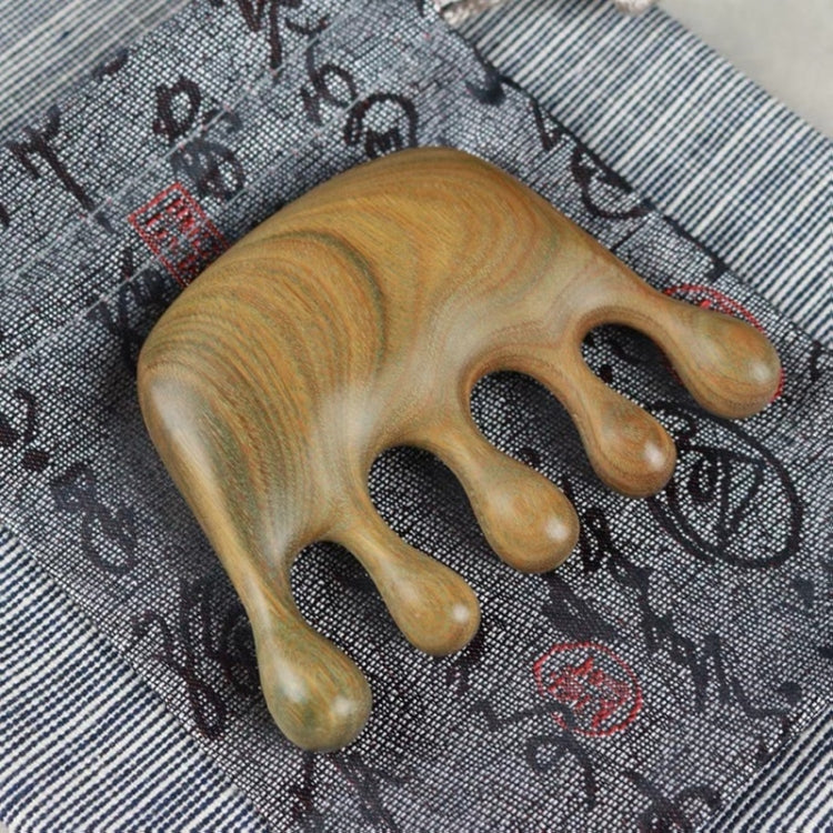 Wooden elephant-shaped massage comb with curved massage teeth, 8x6cm