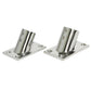 316 stainless steel 60-degree square tube base mount set, polished, mounting holes