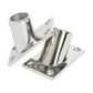 316 stainless steel 60-degree square tube base mount, polished, with side mounting holes