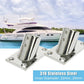 316 stainless steel 60-degree square tube base mount pair, polished, with mounting holes