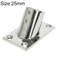 316 stainless steel 60-degree square tube base mount, polished, size 25mm, with holes