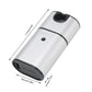 Silver handheld smoking tool with black top vent and curved exhaust hose