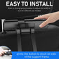 Car back seat phone holder with press-button spring clamp for easy mounting, black