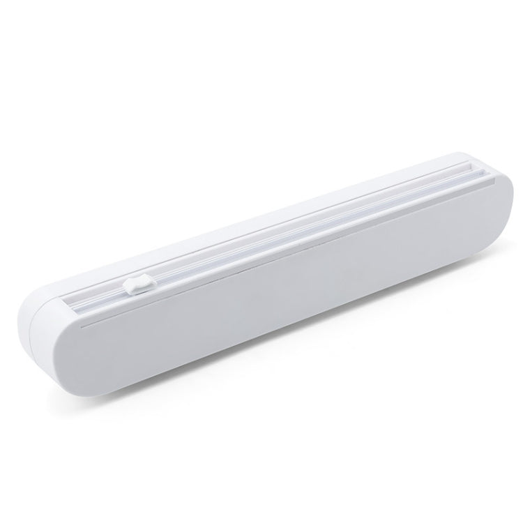 White suction cup cling film cutter with built-in cutting bar