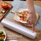 Cling film cutter box stretching clear plastic wrap for easy tearing