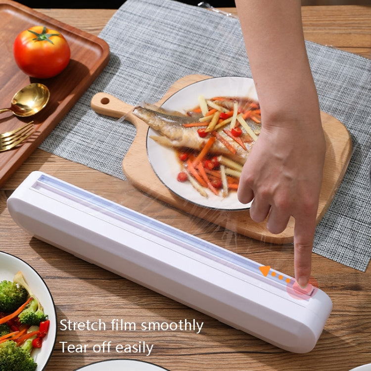 Cling film cutter box stretching clear plastic wrap for easy tearing