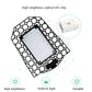 Square LED chip panel on a black hex-pattern heat sink, with uniform light features