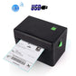 Thermal label printer with Bluetooth icon and green status light, printing label