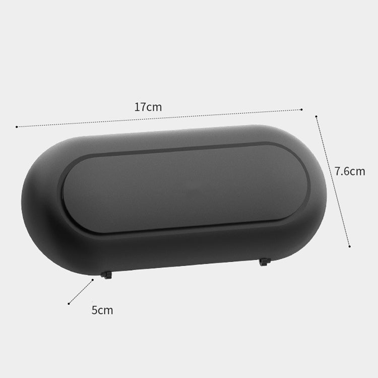 Black oval visor storage case for glasses, 17cm x 7.6cm size