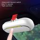 White visor glasses storage case open with push-bounce switch, finger lifting lid
