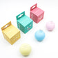 EVA cat vocal balls packaged in boxes, showing pink, blue, and yellow balls