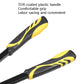 Ergonomic rivet pull pliers with TDR-coated plastic handles in black and yellow
