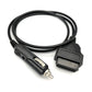 Cigarette lighter plug to OBD female adapter cable with 16-pin connector, black
