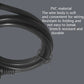 Close-up of black coiled wiring cable, flexible connector cord for adapter use