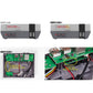Raspberry Pi case collage showing safe shutdown switch and internal wiring