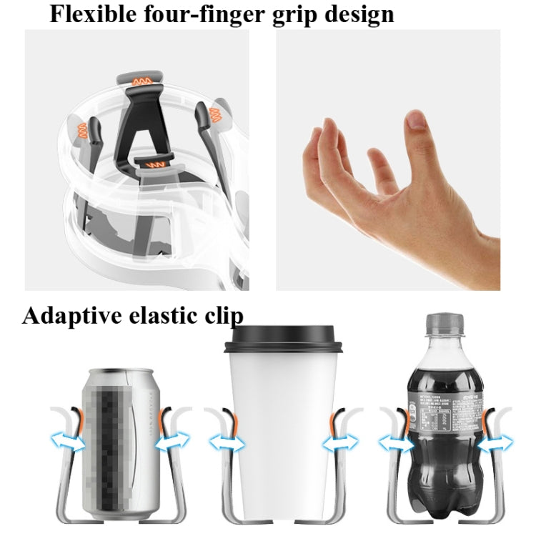Car cup holder clip with elastic four-finger grip for secure mounting