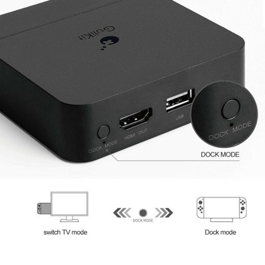 Gulikit portable docking video stand for Switch, black side ports and round dock mode dial