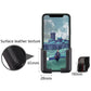 Black textured phone holder clip with size dimensions for car mounting