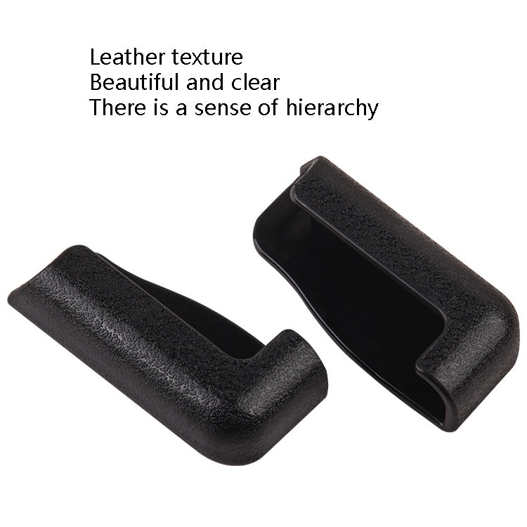 Pair of black textured phone holder U-clips with open cradle