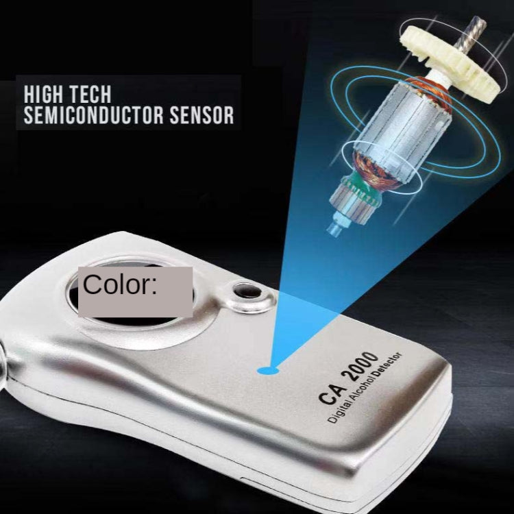Alcohol detector on a device platform with visible sensor and mouthpiece