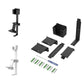 Black and white controller wall hook kit with screws and mounting pieces
