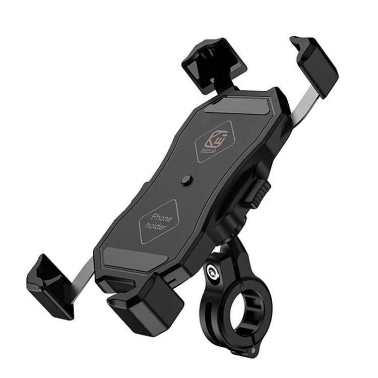 Phone holder mount bracket with circular clamp base and multi-position support tabs