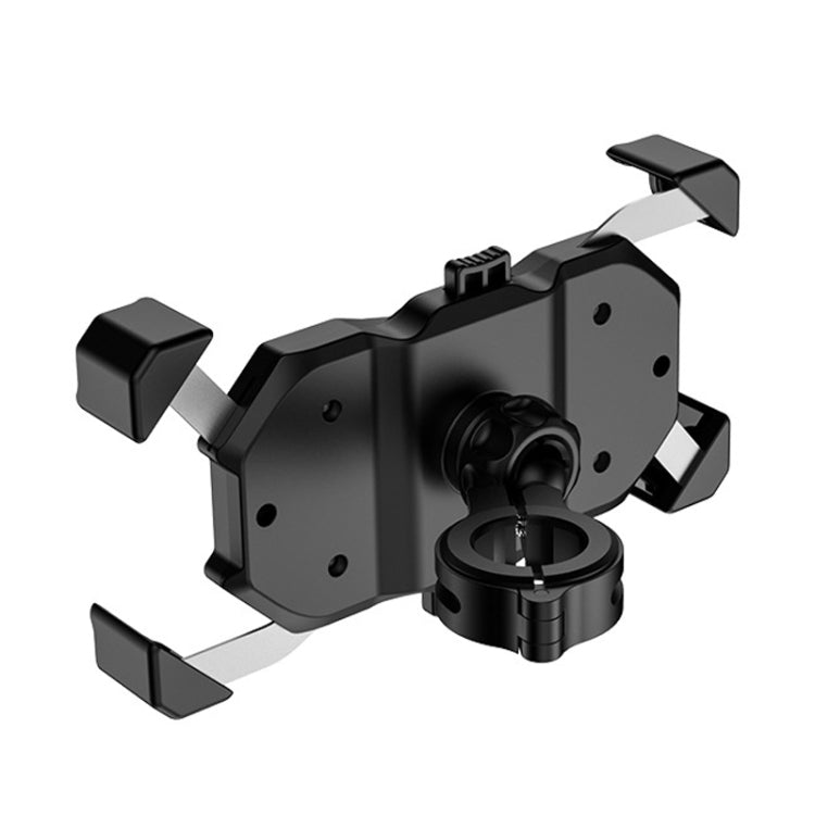 Phone holder bracket with clamp ring base and swivel adjustment mechanism