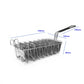 Stainless steel V-shaping fried basket with long handle and loop grips