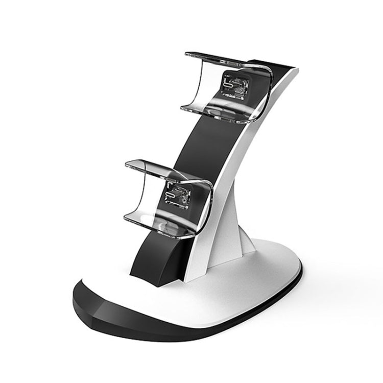 Aircraft-style PS5 charging stand with two black controller charging docks on a base