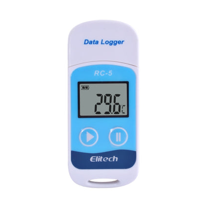 USB temperature data logger, white/blue, LCD screen, Elitech RC-5