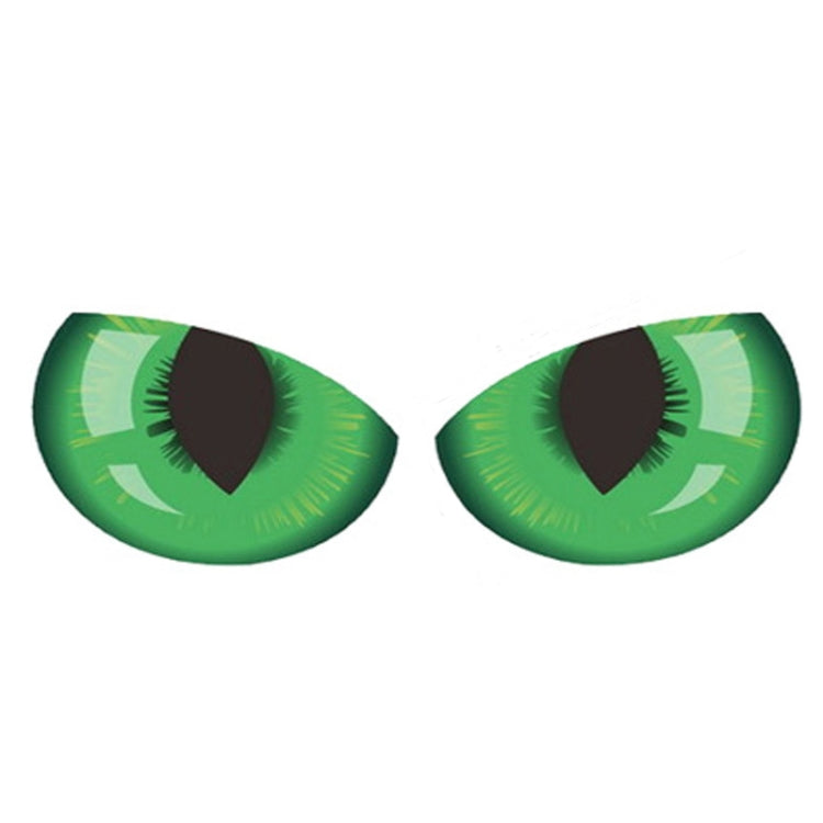 Car eye decal sticker: bright green cat eyes with black pupils, 2-piece