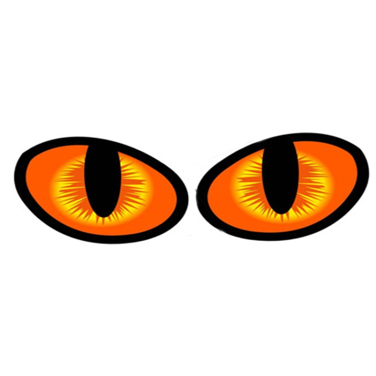 Car eye decal sticker: orange glowing eyes with black outlines, 2-piece