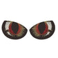 Car eye decal sticker: brown-red iris eyes with white eyelashes, 2-piece
