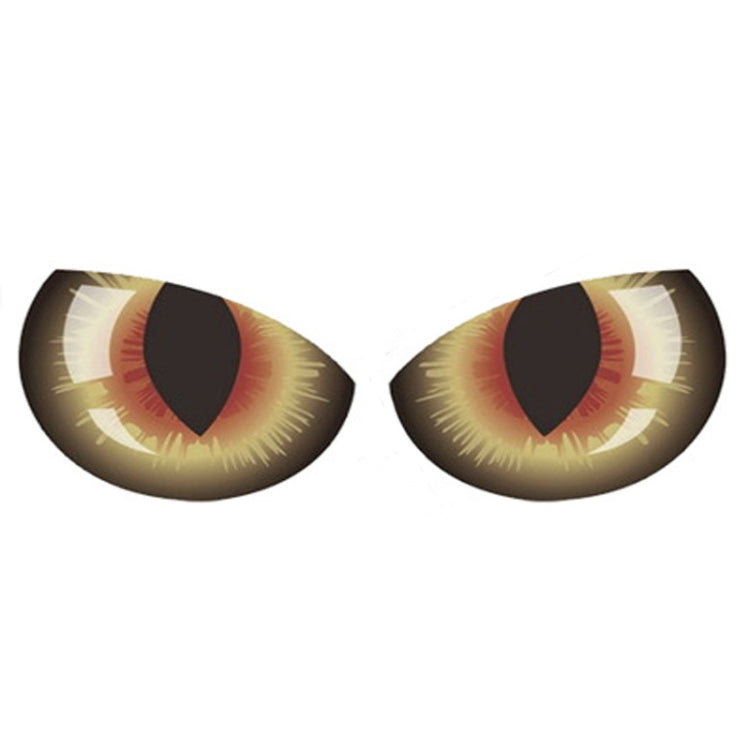 Car eye decal sticker: golden eyes with pale lashes and dark pupils, 2-piece