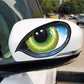 Green glowing eye car decal sticker on side mirror housing
