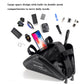 Black bicycle triangle bag with double mesh compartments for tools and accessories