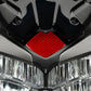 Diamond carbon-fiber front end decor sticker, red