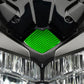 Diamond carbon-fiber front end decor sticker, green