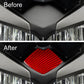 Diamond carbon-fiber front end decor sticker, red, mounted on bike front