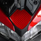 Diamond carbon-fiber front end decor sticker, red, centered on front