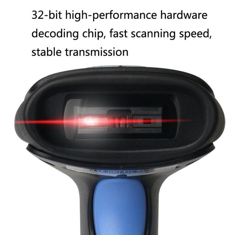 Black 1D barcode scanner scan window close-up with red light beam