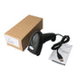 Black wired 1D barcode scanner with retail box, USB cable, and manual