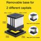 Black-and-white solar column lamp with removable-style base and square solar top