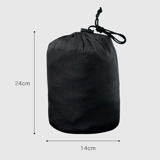 Black drawstring carry bag for triangular hammock tent