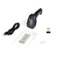 Wireless laser barcode scanner bundle with USB cable, USB dongle, and papers