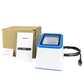 White QR code scanning box with blue trim, USB cable and retail packaging