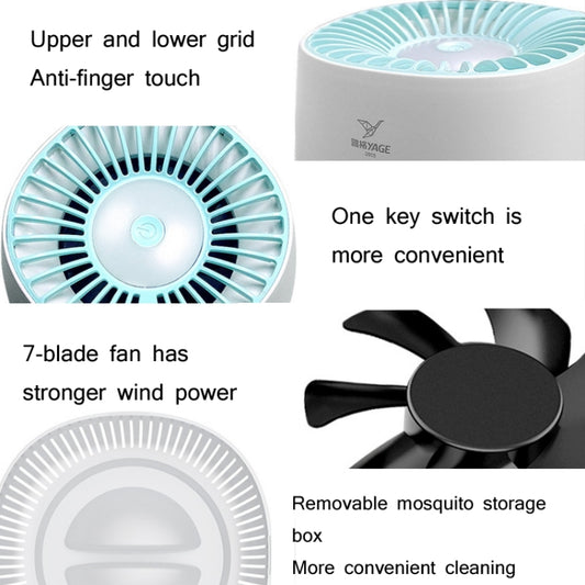 White mosquito killer lamp with blue fan grille and center top button