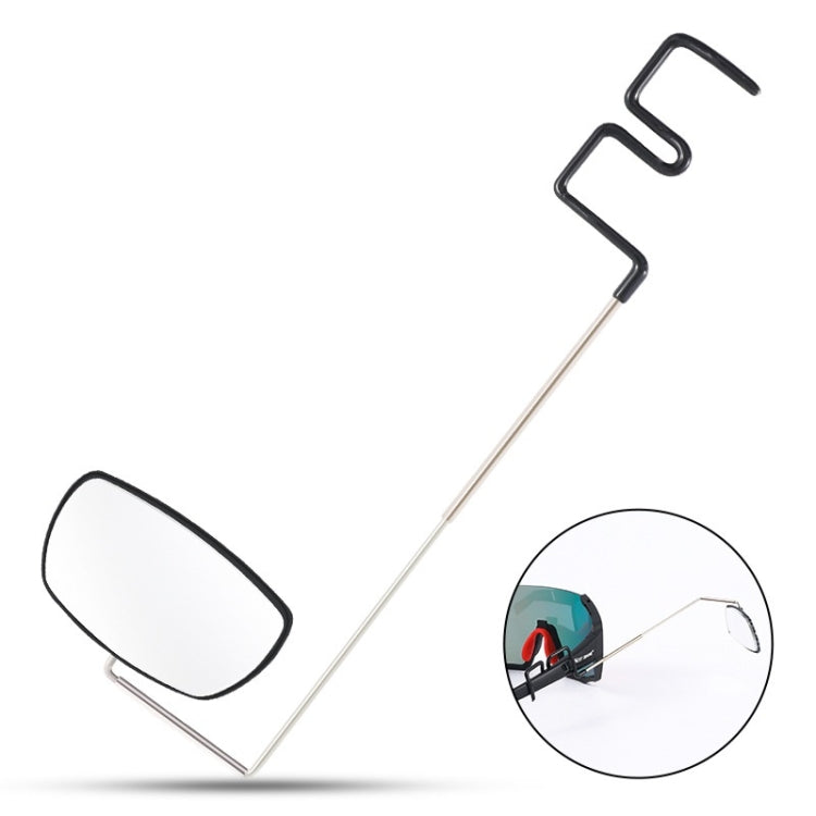Helmet mini rearview mirror with long stem and adjustable mount