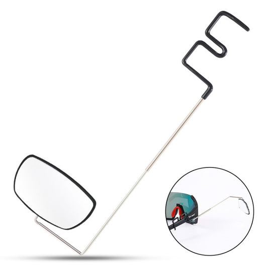 Helmet mini rearview mirror with long stem and adjustable mount